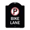 Signmission No Parking Symbol Bike Lane Heavy-Gauge Aluminum Architectural Sign, 24" x 18", BW-1824-23817 A-DES-BW-1824-23817 - alternate 1